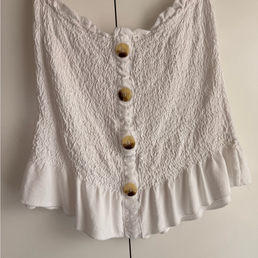 White tube top with buttons